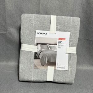 Sonoma Woven Quilt‎ Full/Queen Charcoal Grey Dominica Deco Geometric NEW